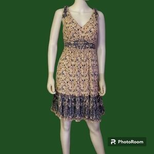 Vtg CATO Coquette Ditsy Floral V-Neck Bow Strap Boho Fairycore Dress